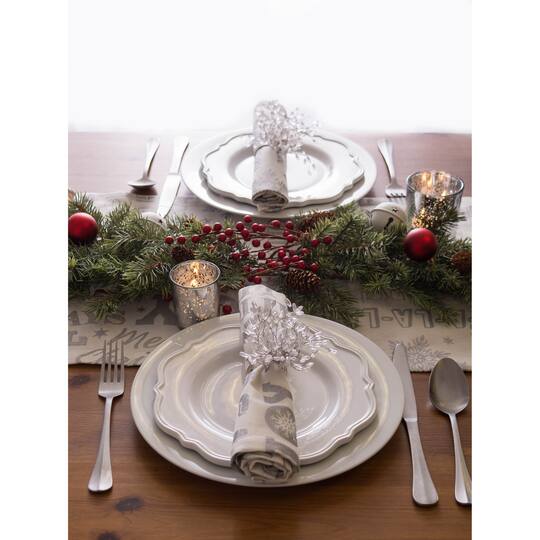 DII® Silver Beaded Burst Napkin Rings, 6ct.
